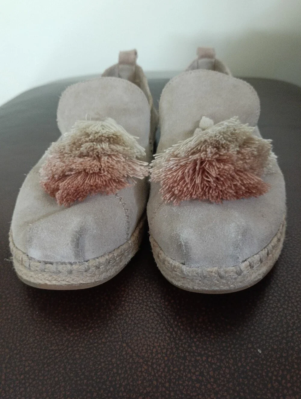 Toms Deconstructed Suede Alpargata Rope Tassel Suede Slip-on Shoes Size 8 Gray